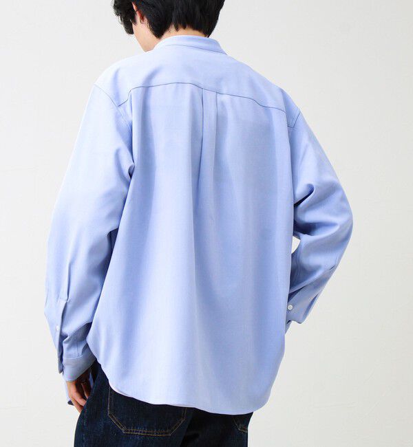 GLOSTER「【きれい見えラク素材】crunchyバンドカラーシャツ」|シャツ・ブラウス|