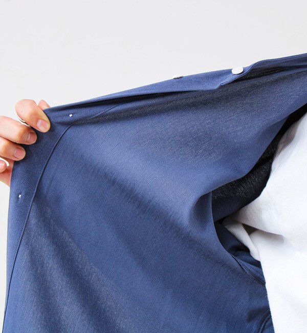 GLOSTER「【きれい見えラク素材】crunchyバンドカラーシャツ」|シャツ・ブラウス|