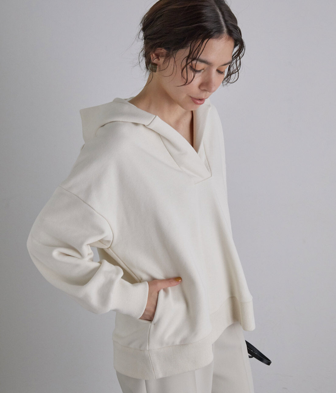 SALON adam et rope'「スキッパー裏毛フードパーカー」|パーカー|