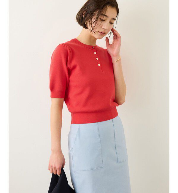 ROPE「前後2WAY5分袖プルオーバー/イージーケア」|ニット・セーター|