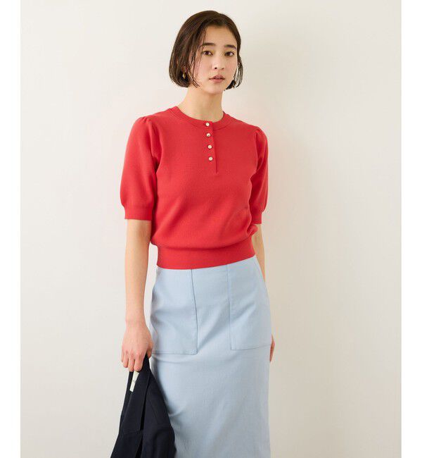 ROPE「前後2WAY5分袖プルオーバー/イージーケア」|ニット・セーター|