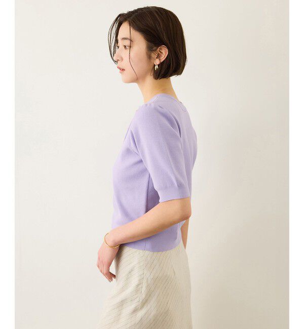 ROPE「前後2WAY5分袖プルオーバー/イージーケア」|ニット・セーター|