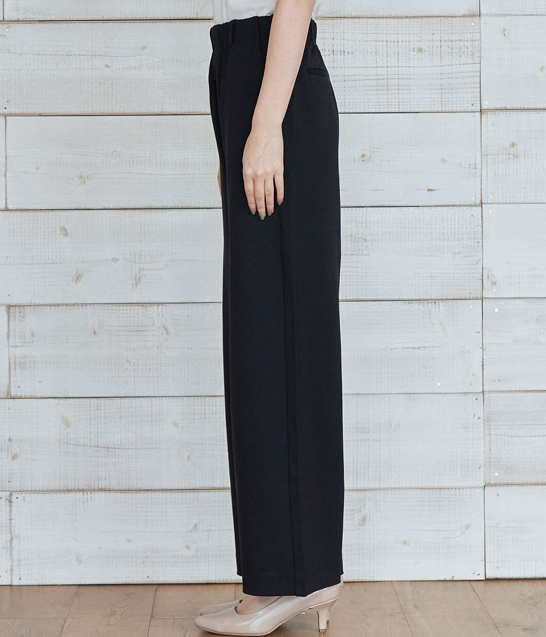 VIS「【WEB限定Lサイズ】ポンチイージーワイドパンツ」|スラックス|