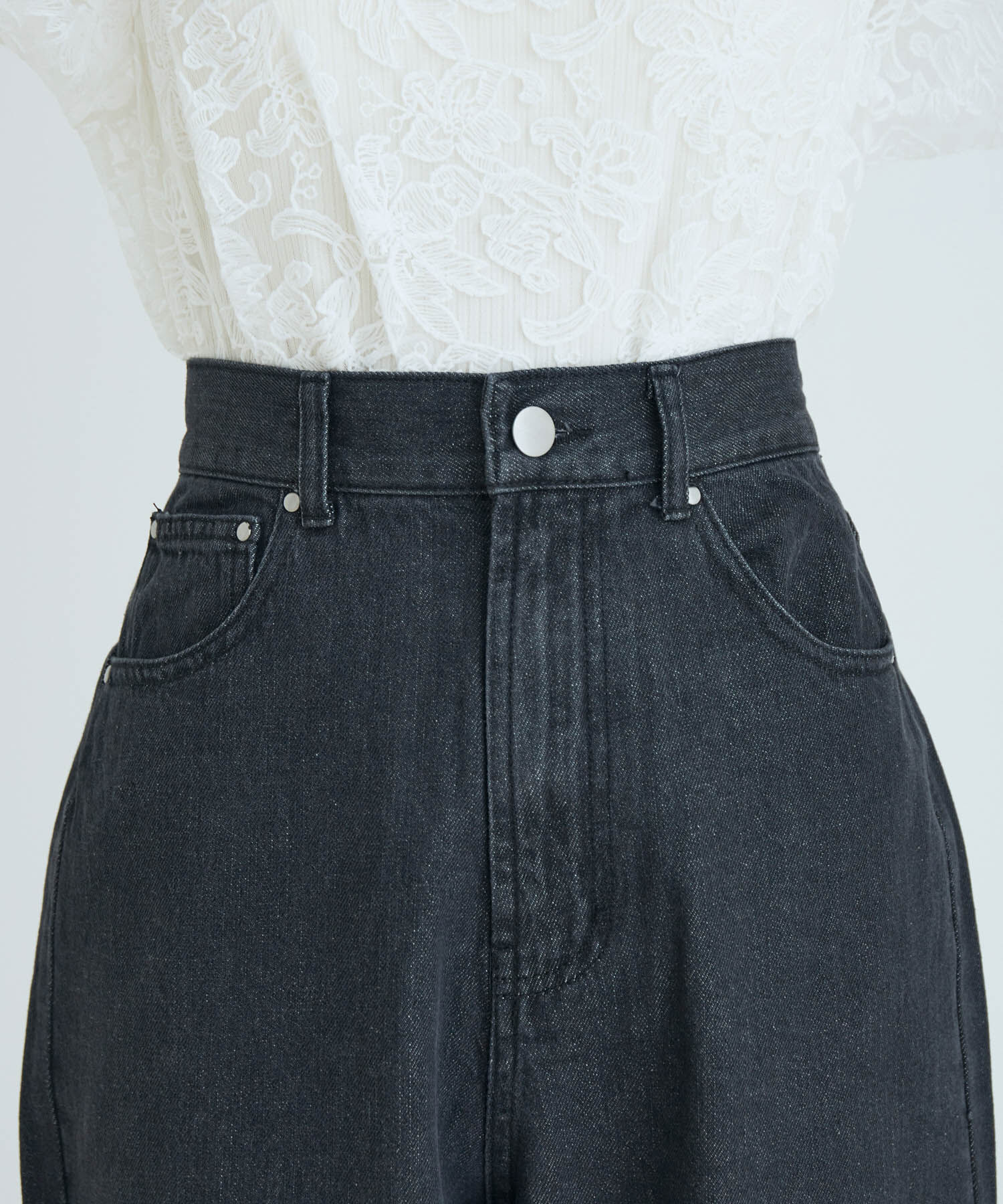 VIS「ツイル＆デニムストレートパンツ」|デニム|