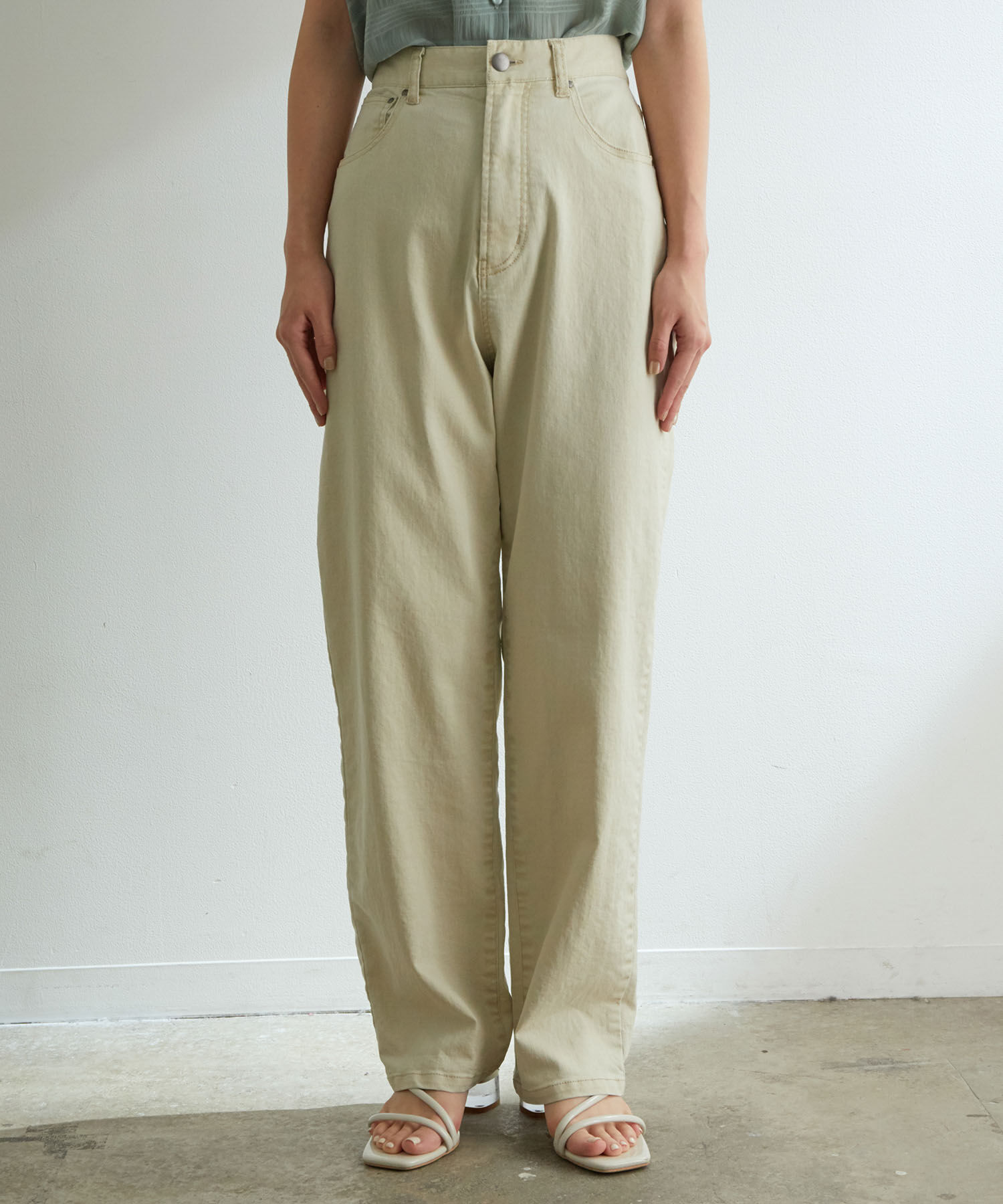 VIS「ツイル＆デニムストレートパンツ」|デニム|