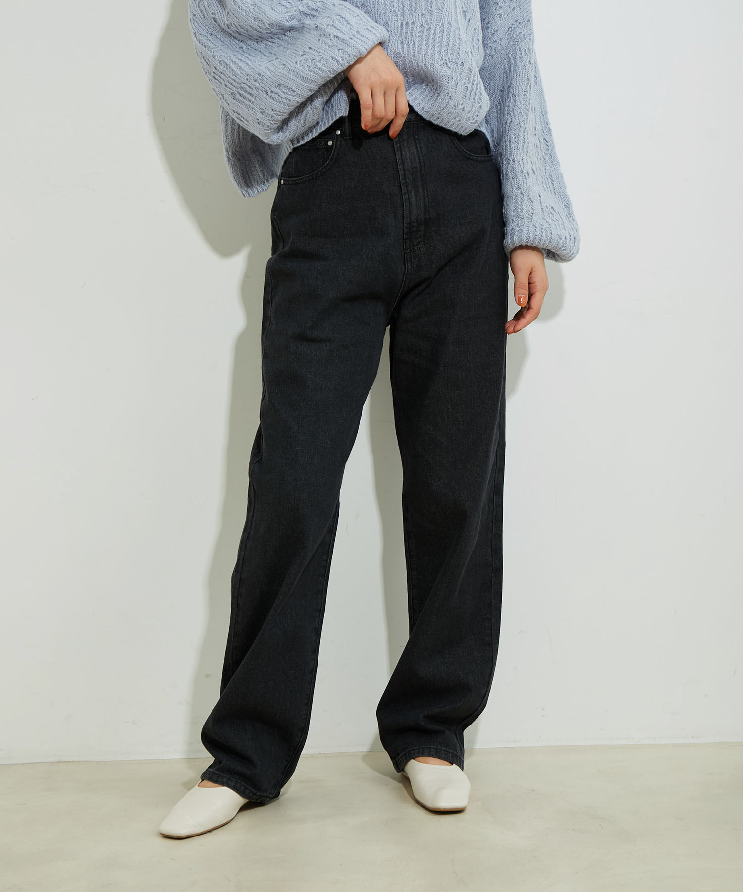 VIS「ツイル＆デニムストレートパンツ」|デニム|