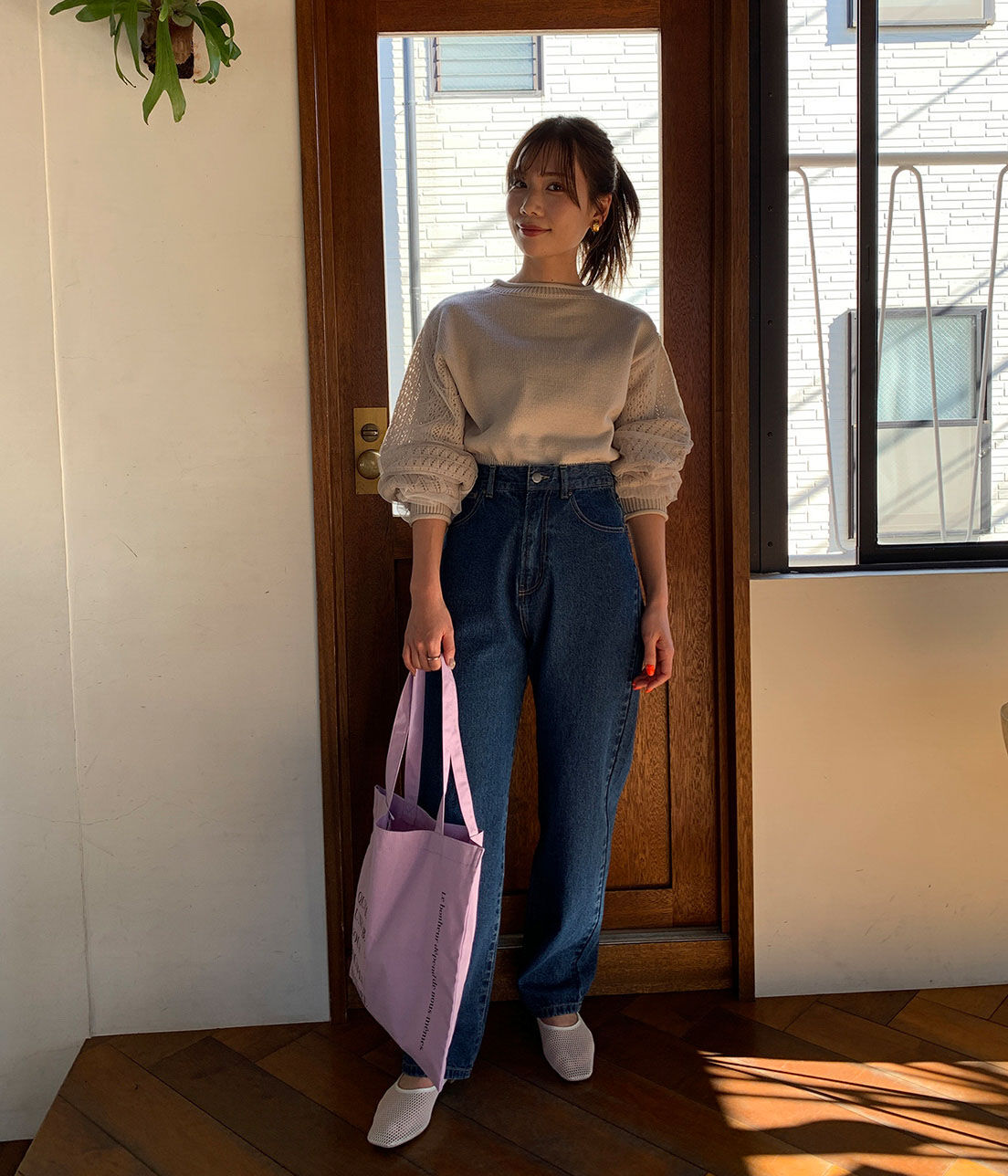 VIS「ツイル＆デニムストレートパンツ」|デニム|