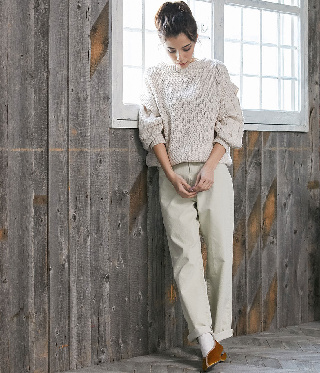 VIS「ツイル＆デニムストレートパンツ」|デニム|