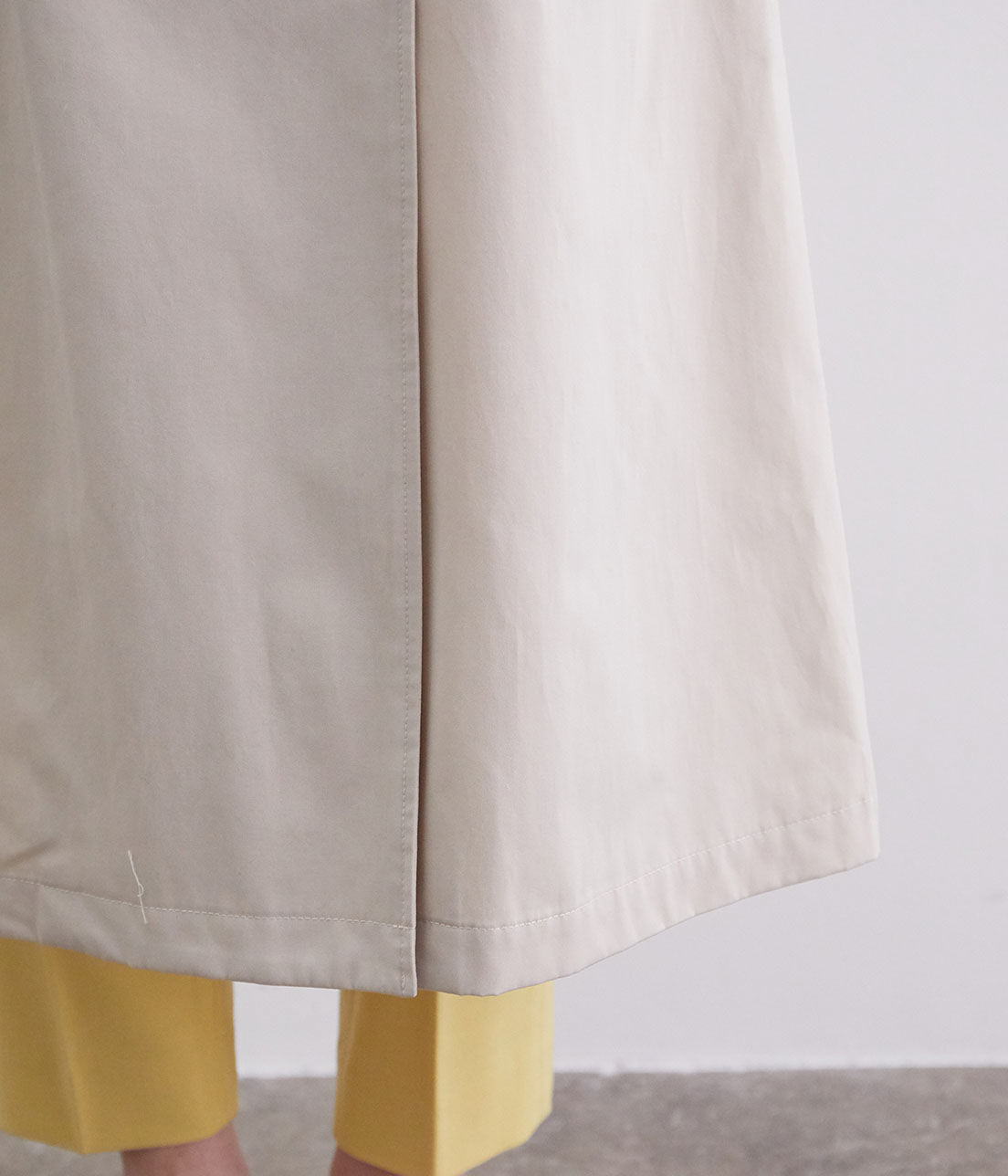 VIS「【撥水】【花粉ガード】ノーカラー袖ボリュームコート」|トレンチコート|