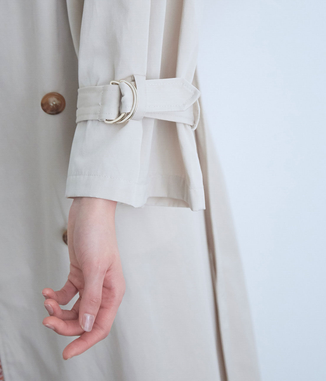 VIS「【撥水】【花粉ガード】ノーカラー袖ボリュームコート」|トレンチコート|