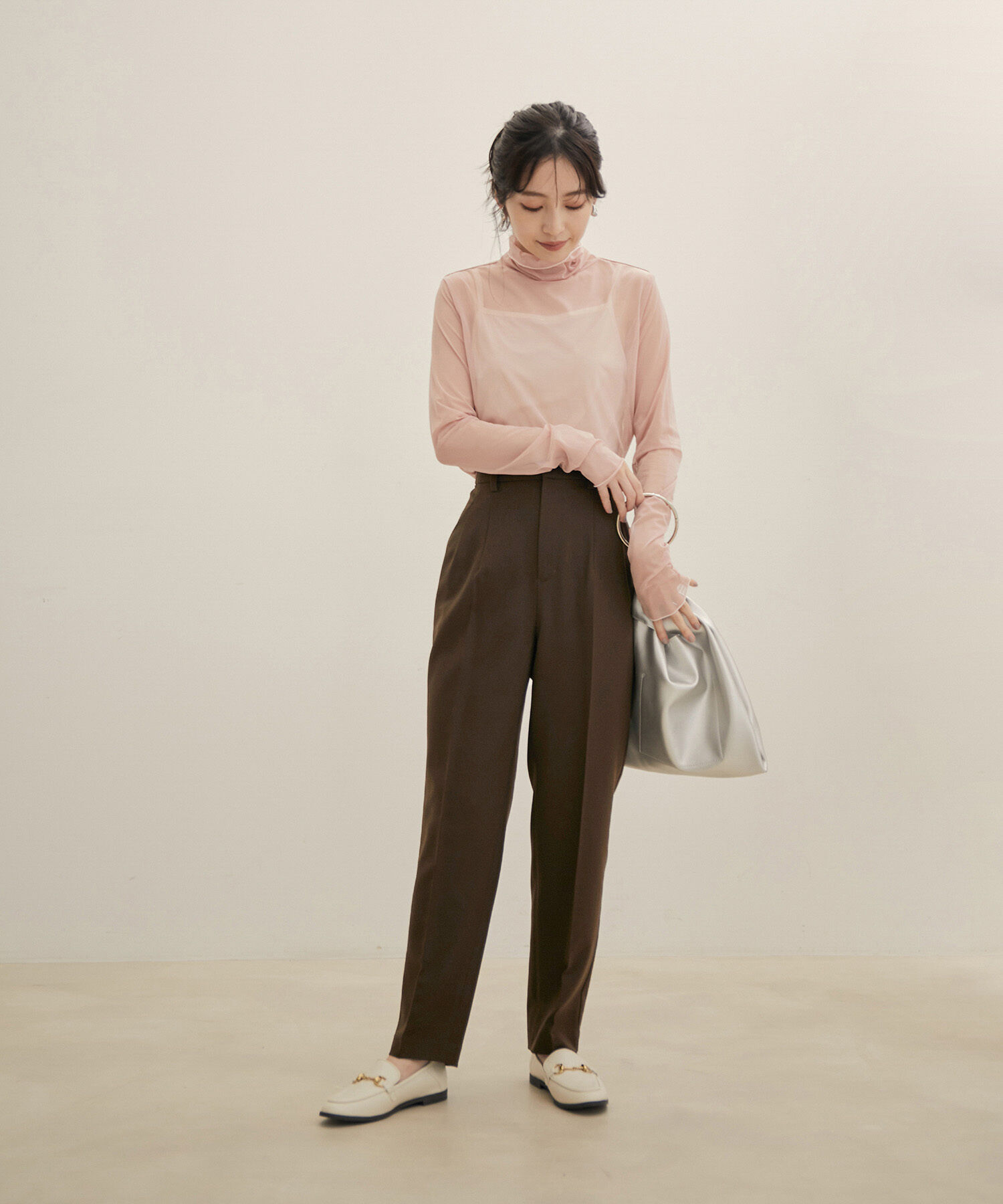 VIS「【Washable・EASY CARE】エコウールタッチテーパードパンツ【sustainable】」|スラックス|