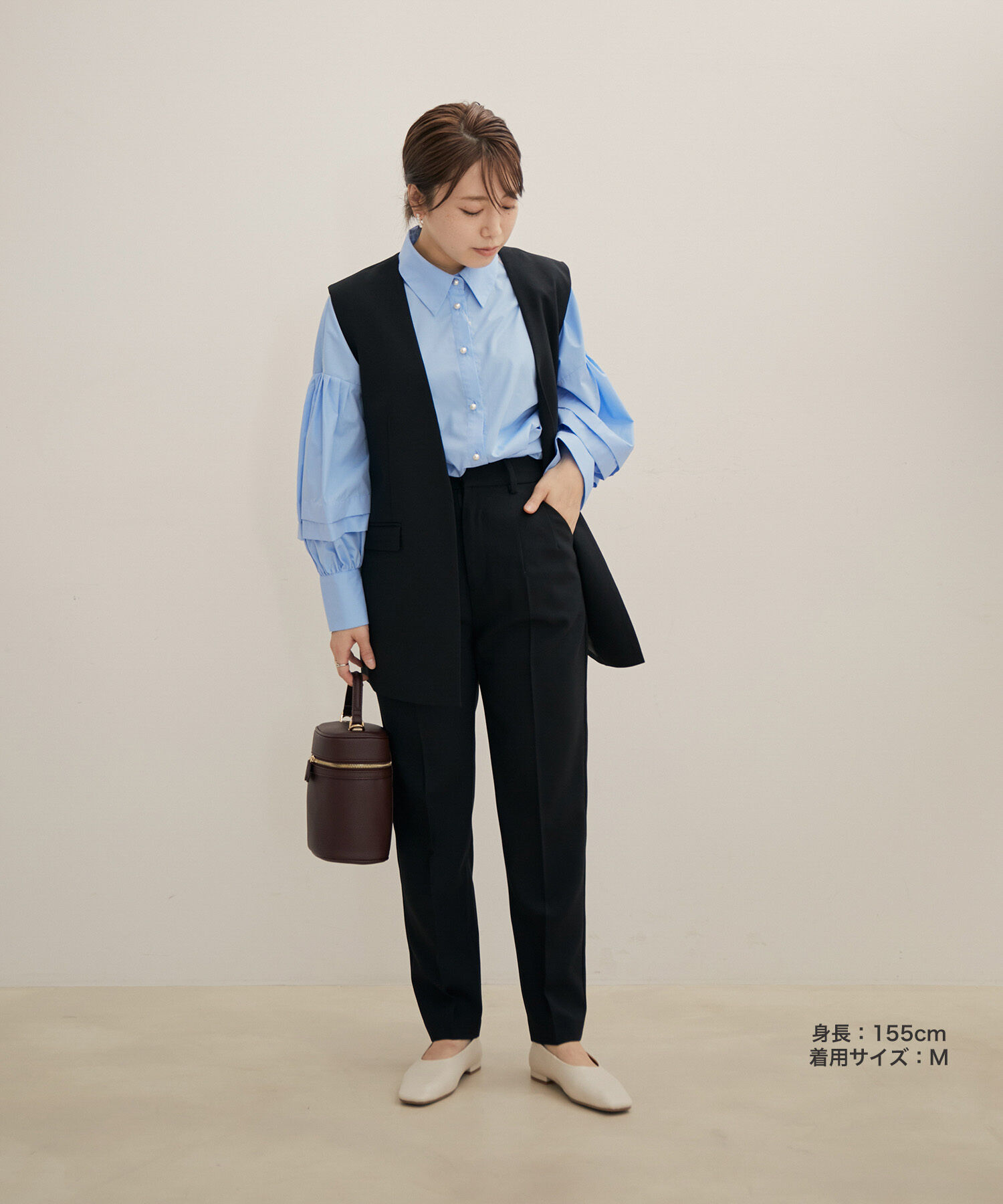 VIS「【Washable・EASY CARE】エコウールタッチテーパードパンツ【sustainable】」|スラックス|