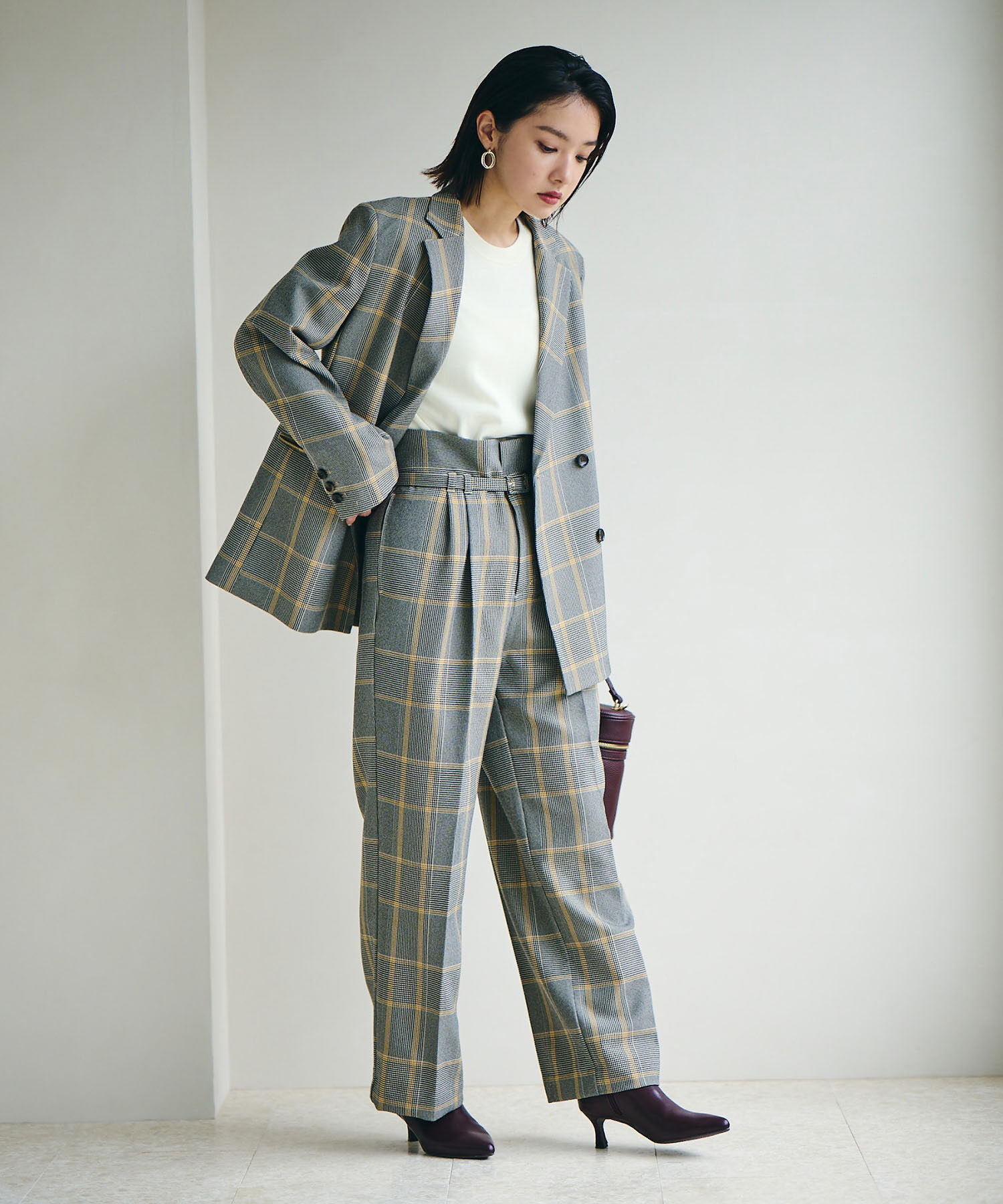 VIS「【Washable・EASY CARE】エコウールタッチワイドパンツ【sustainable】」|スラックス|