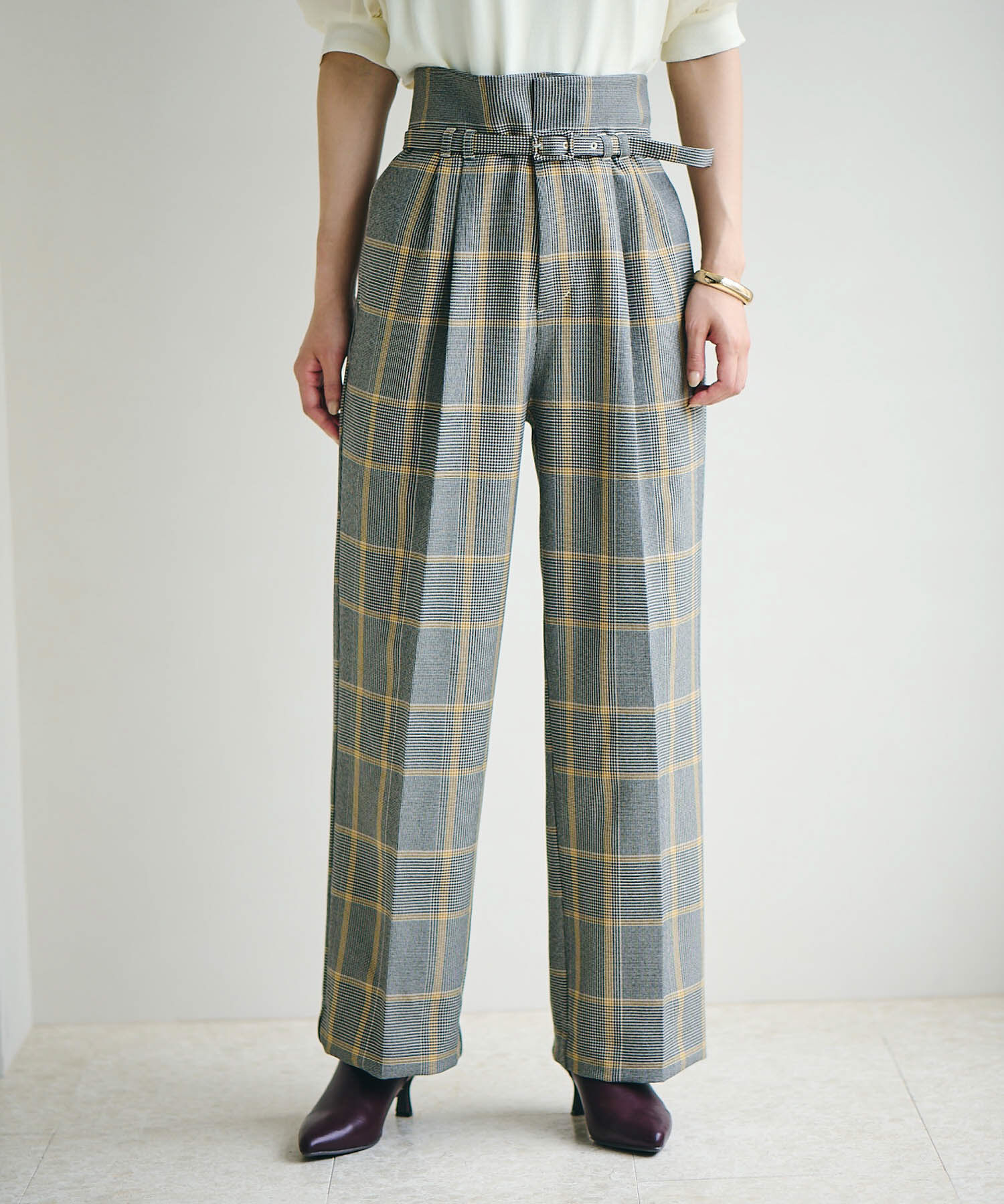 VIS「【Washable・EASY CARE】エコウールタッチワイドパンツ【sustainable】」|スラックス|