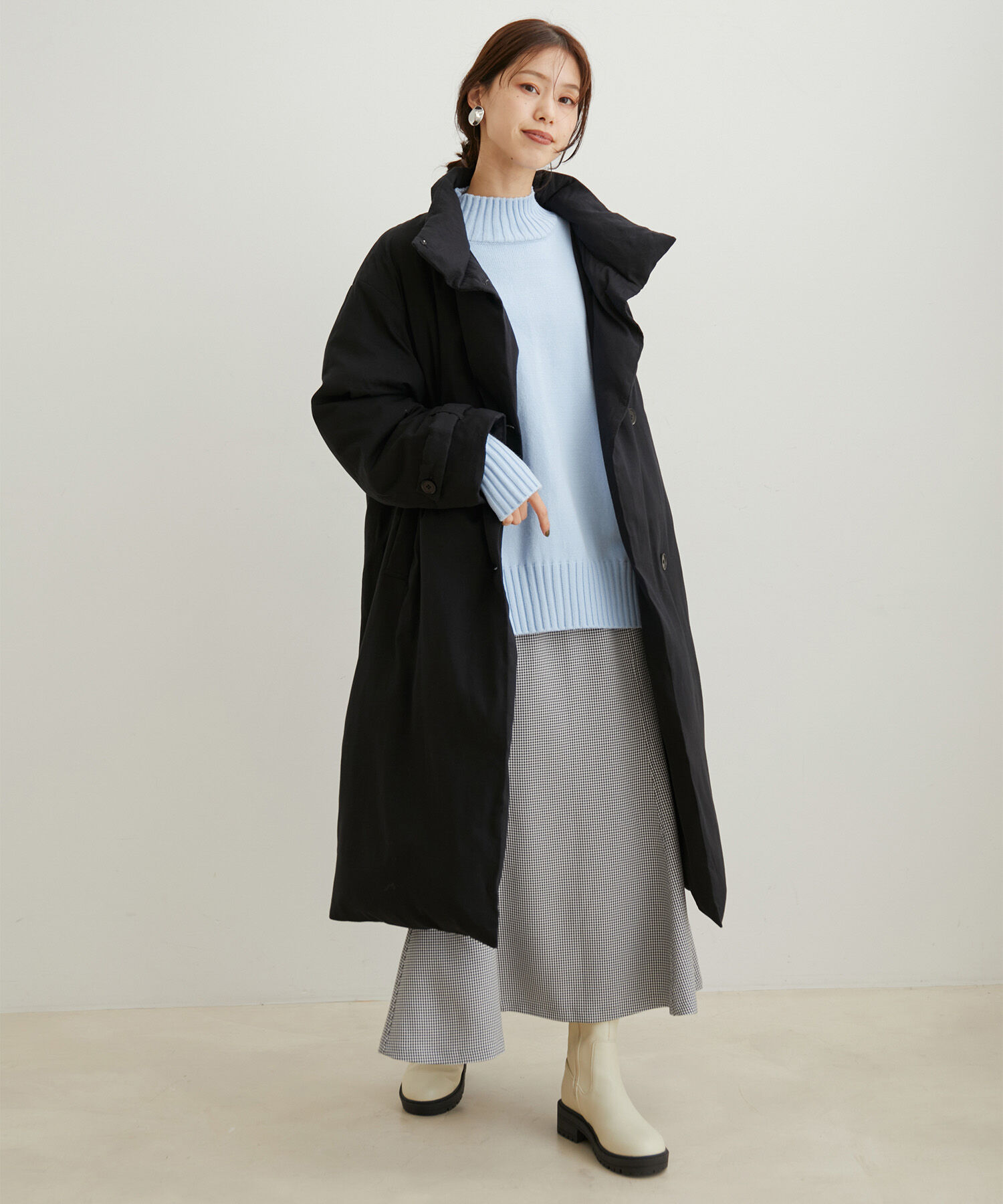 VIS「【HOT BEAUTY STRETCH】チェック＆無地マーメイドスカート【洗える】」|スカート|