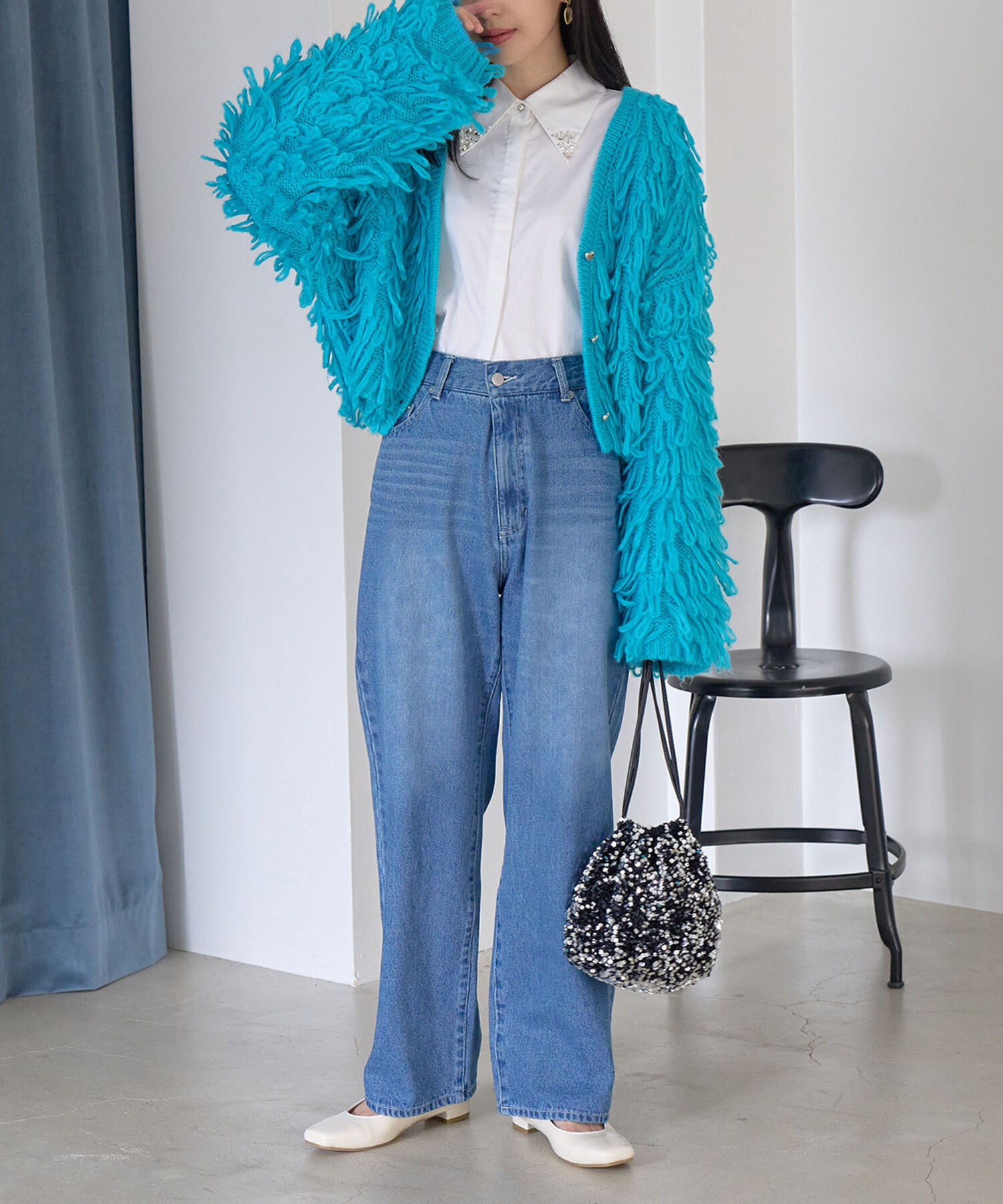 VIS「ループフリンジハート釦カーディガン」|カーディガン|