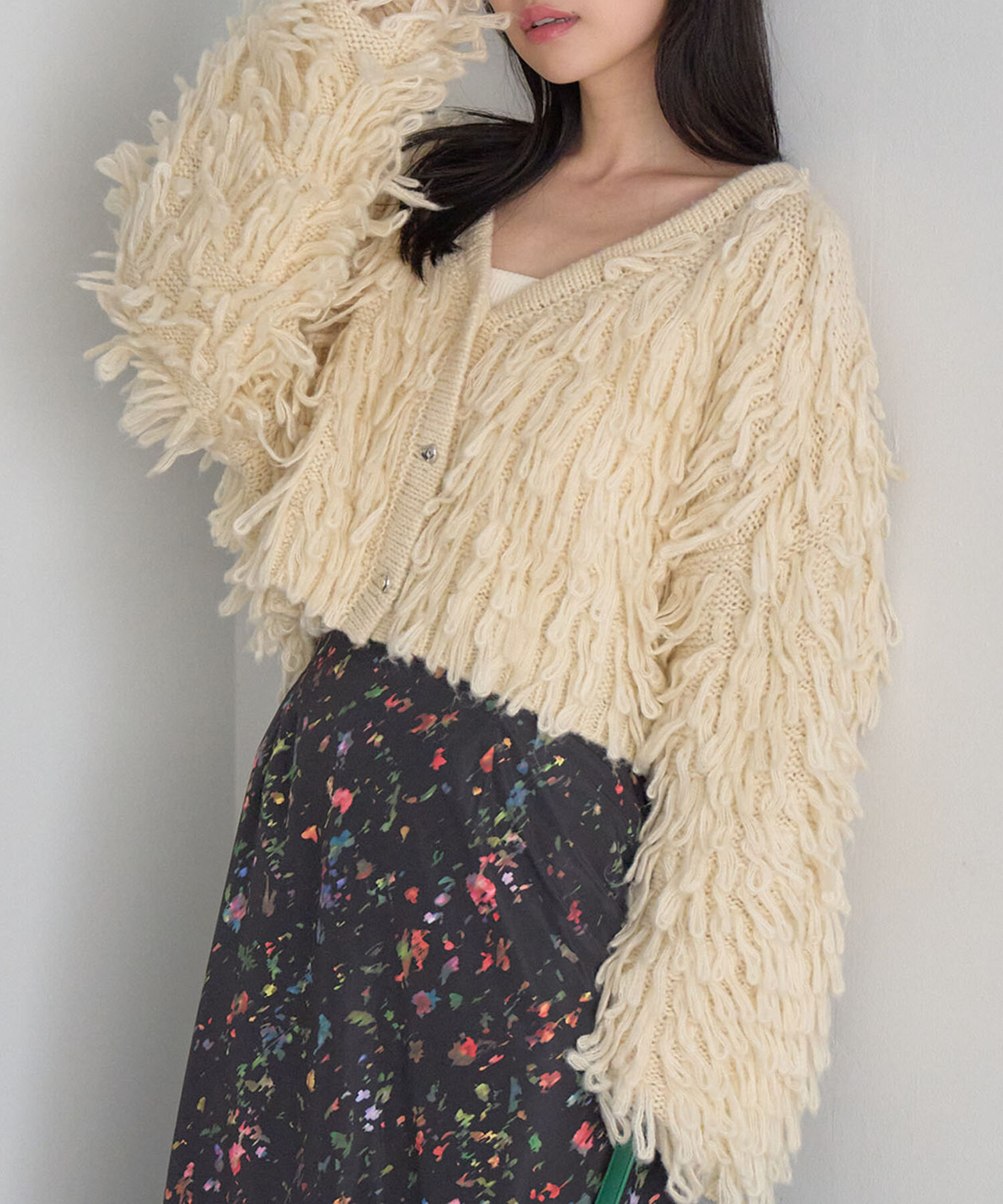 VIS「ループフリンジハート釦カーディガン」|カーディガン|