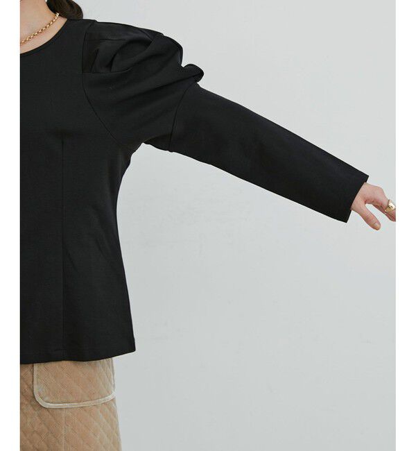 VIS「【洗える】タックボリュームスリーブカットソー」|Tシャツ・カットソー|