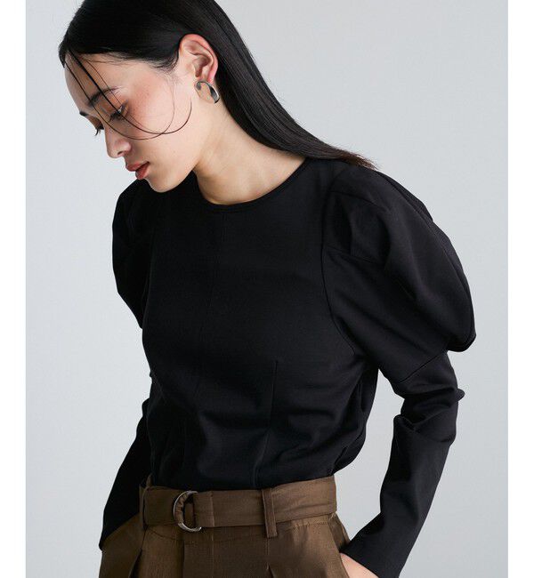 VIS「【洗える】タックボリュームスリーブカットソー」|Tシャツ・カットソー|