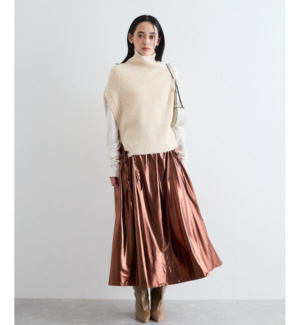 VIS「メタリックギャザースカート」|スカート|