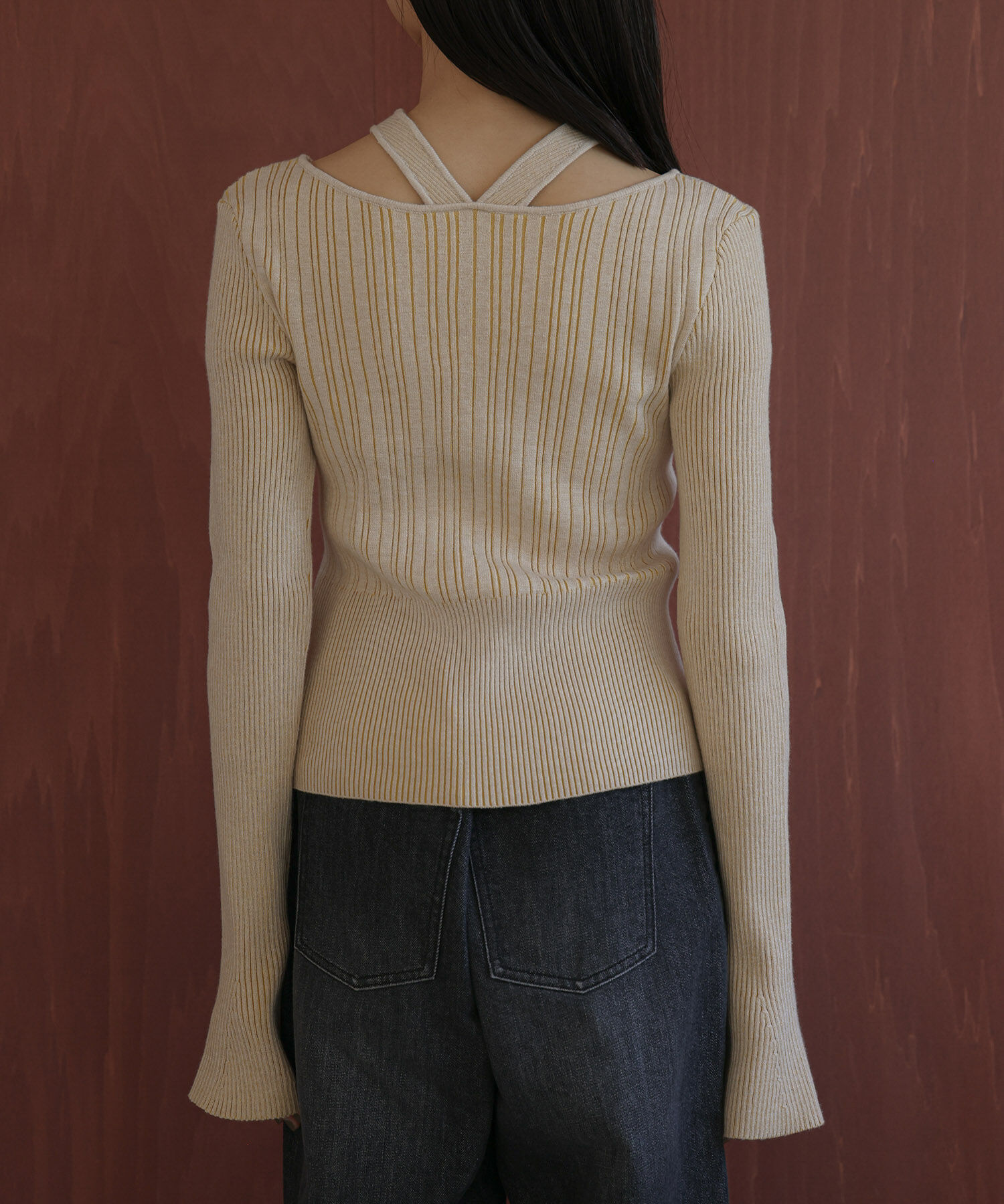 VIS「フェイクレイヤードリブニット」|ニット・セーター|