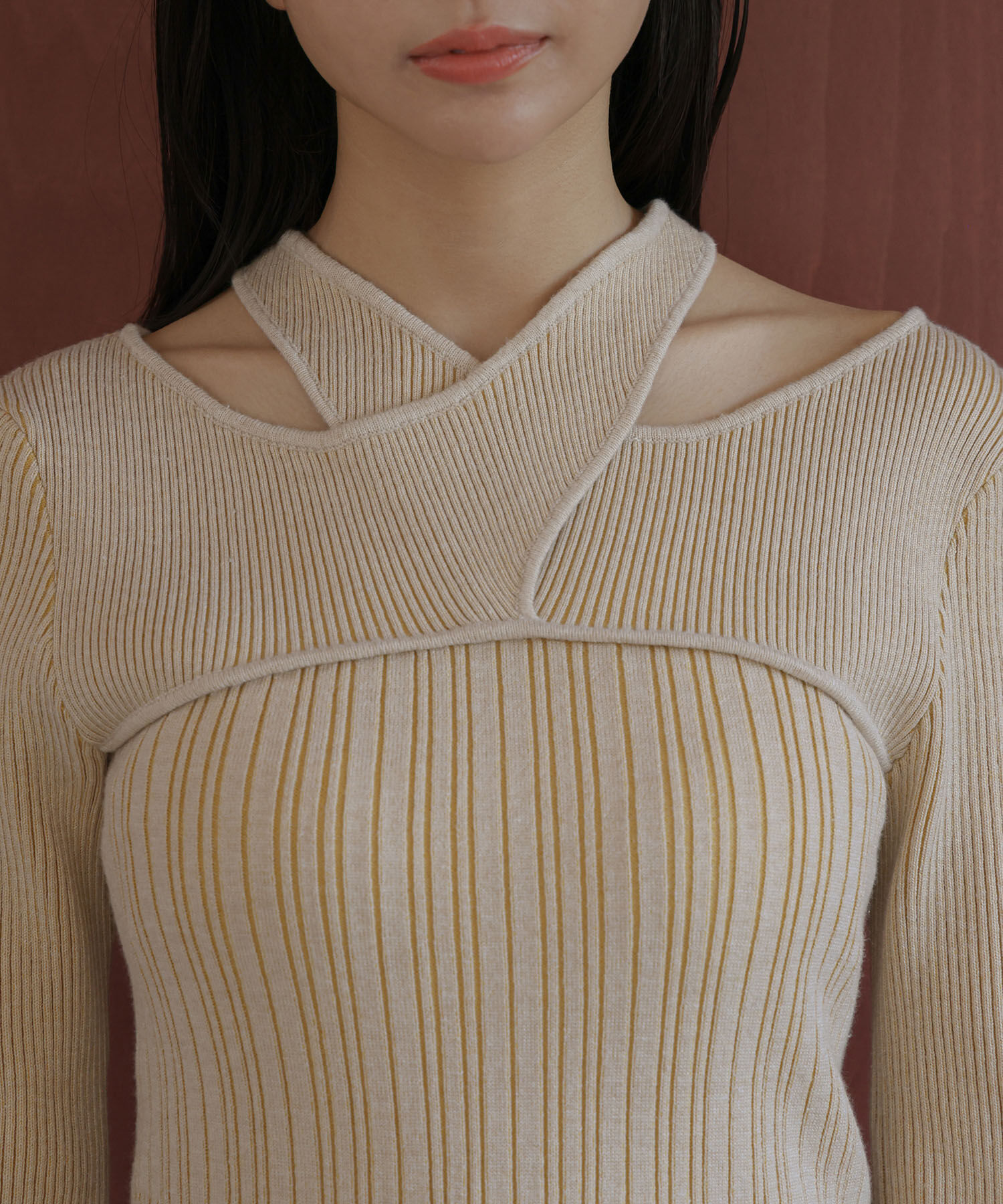 VIS「フェイクレイヤードリブニット」|ニット・セーター|