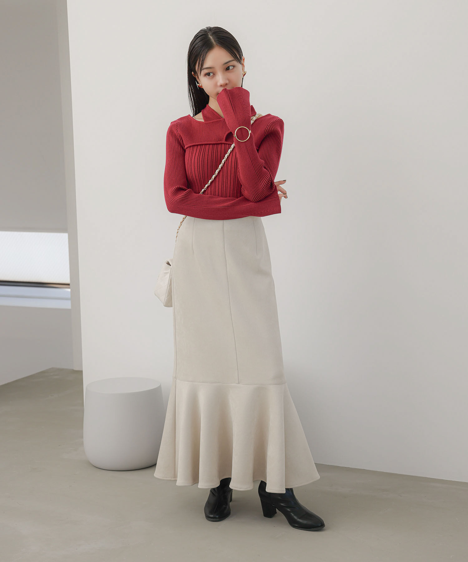 VIS「フェイクレイヤードリブニット」|ニット・セーター|