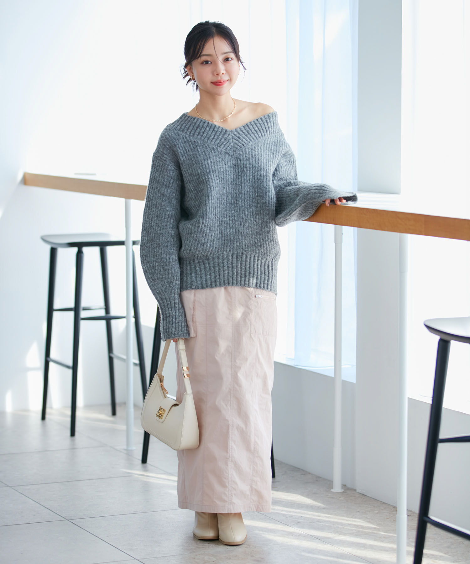 VIS「【洗える】裏起毛カーゴタイトスカート」|スカート|