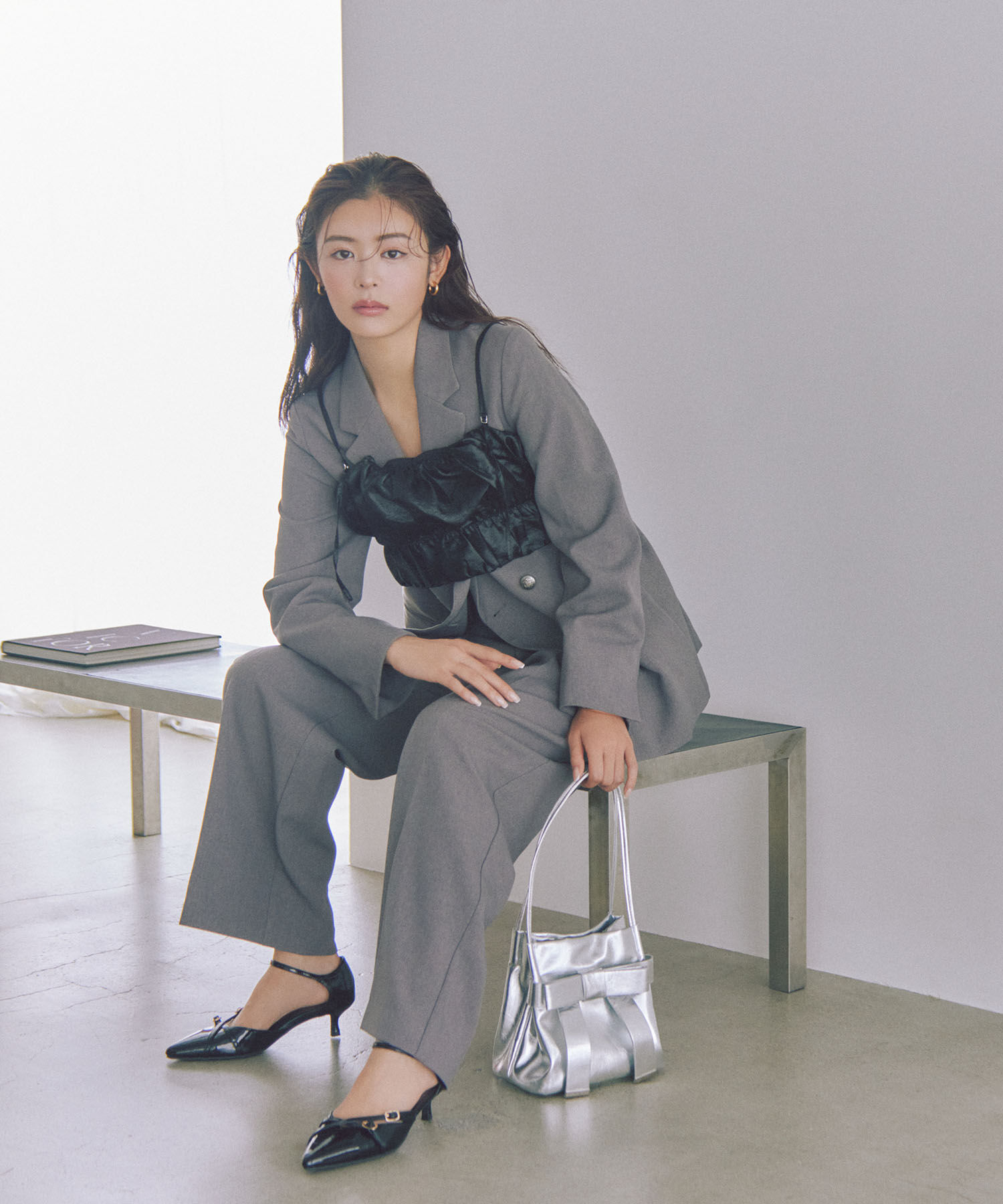 VIS「【新色追加】【美easy】ウーリッシュ2タックワイド/スラックスパンツ【洗える】」|スラックス|