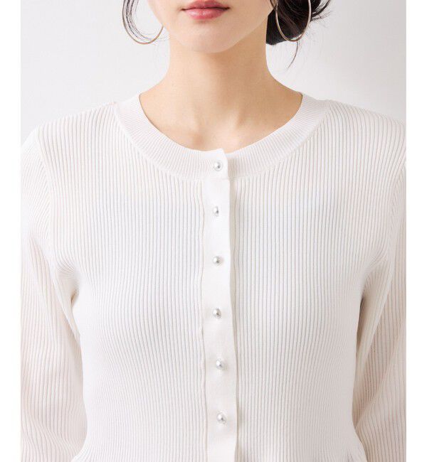 VIS「ペプラムニットカーディガン/イージーケア」|カーディガン|