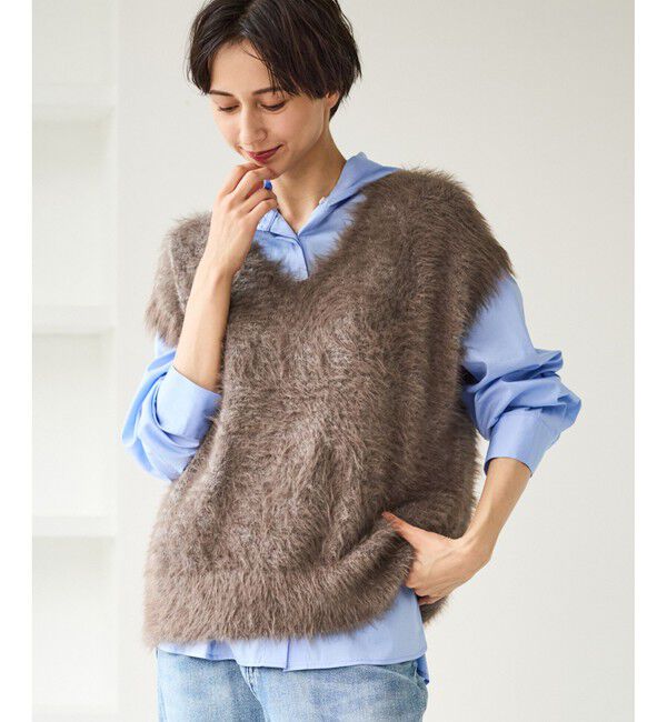 Rope&rsquo;Picnic「シャギーニットベスト」|ベスト・ジレ|ブラウン系(22)