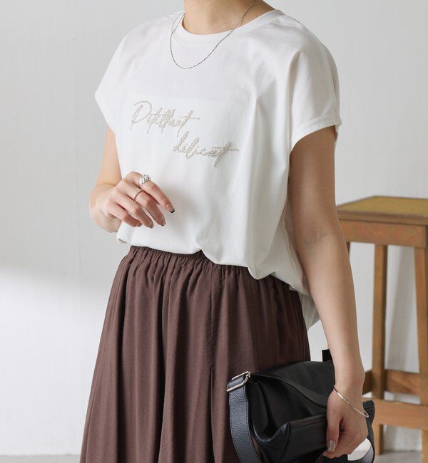  「ミニビーズロゴフレンチTシャツ」|Tシャツ・カットソー|