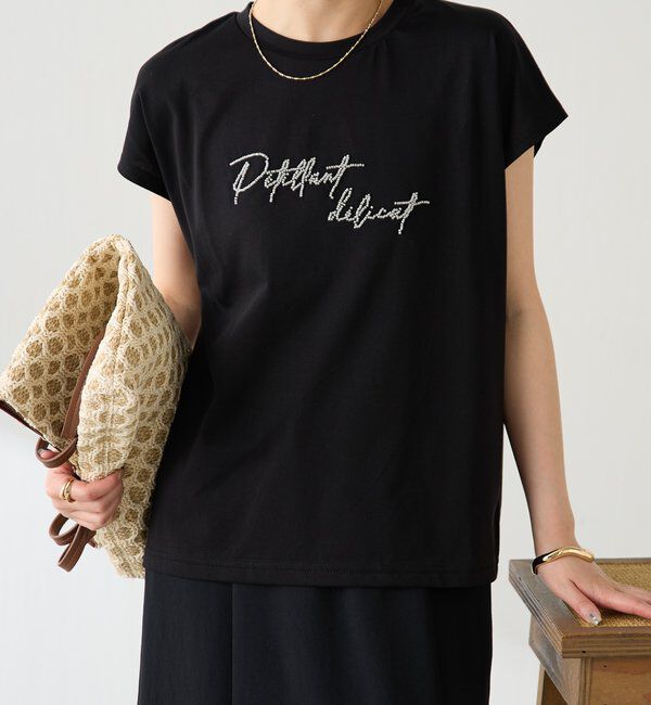  「ミニビーズロゴフレンチTシャツ」|Tシャツ・カットソー|