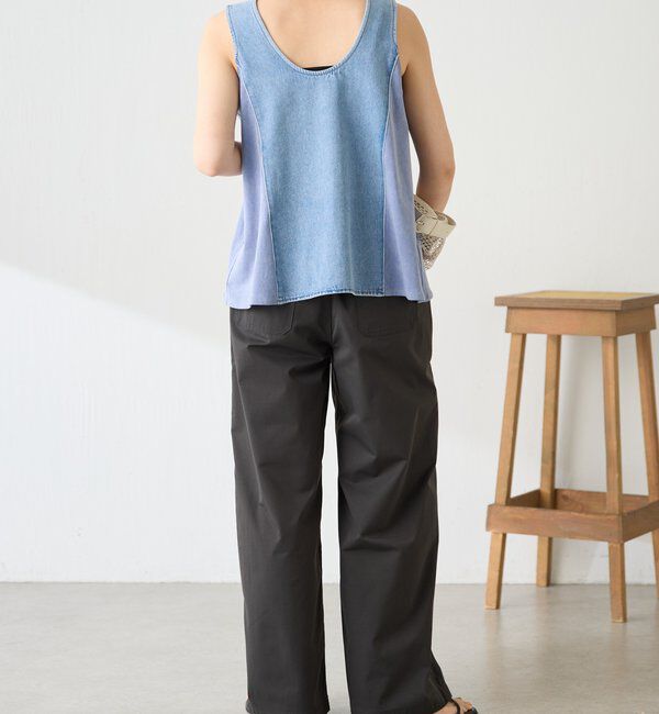  「Q.anosライトオンスデニムフレアタンクトップ」|Tシャツ・カットソー|