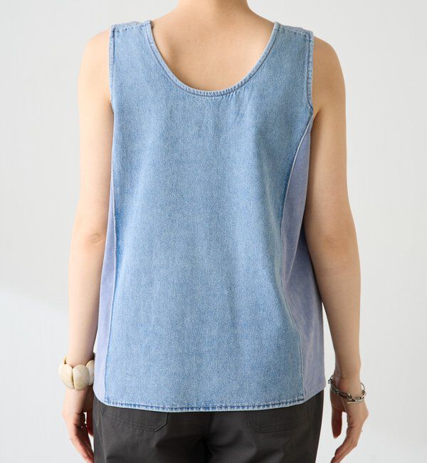  「Q.anosライトオンスデニムフレアタンクトップ」|Tシャツ・カットソー|