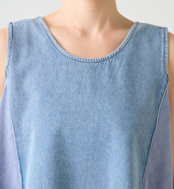  「Q.anosライトオンスデニムフレアタンクトップ」|Tシャツ・カットソー|