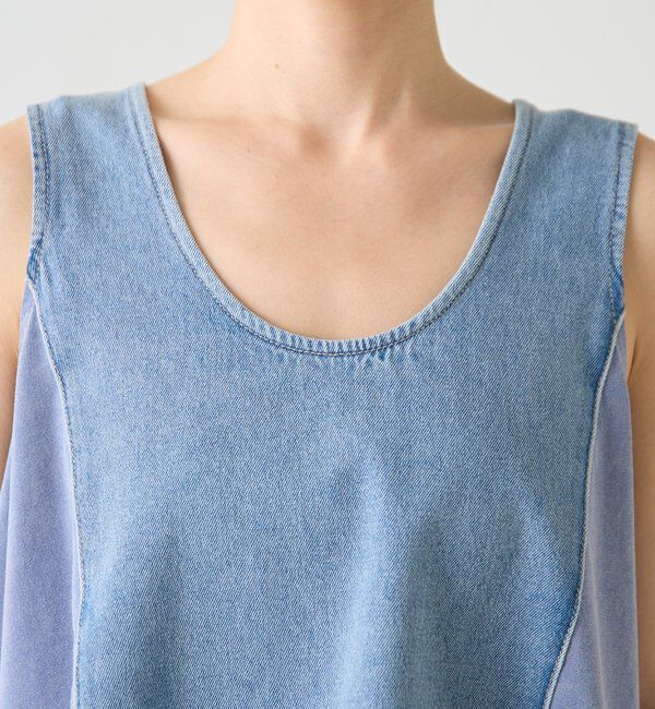  「Q.anosライトオンスデニムフレアタンクトップ」|Tシャツ・カットソー|