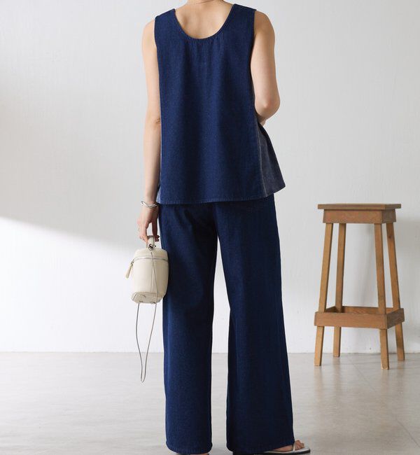  「Q.anosライトオンスデニムフレアタンクトップ」|Tシャツ・カットソー|