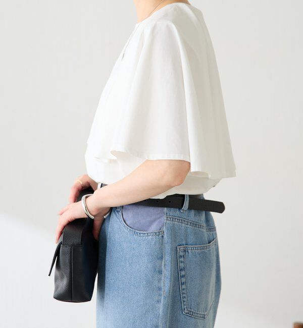  「【接触冷感/二の腕カバー】ケープデザインカットソー」|Tシャツ・カットソー|