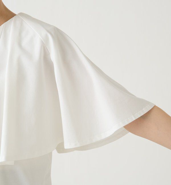  「【接触冷感/二の腕カバー】ケープデザインカットソー」|Tシャツ・カットソー|