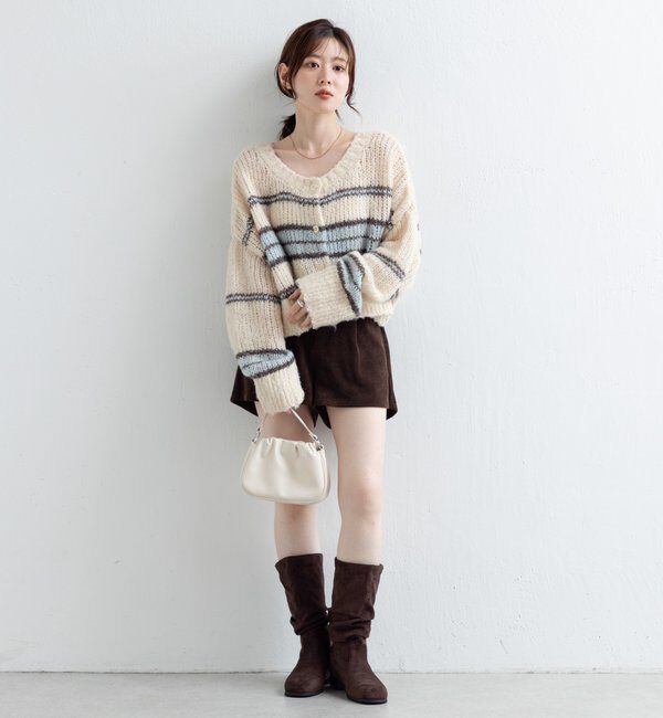  「【レザー&スエード/インソール】ルーズエンジニアブーツ」|ロングブーツ|