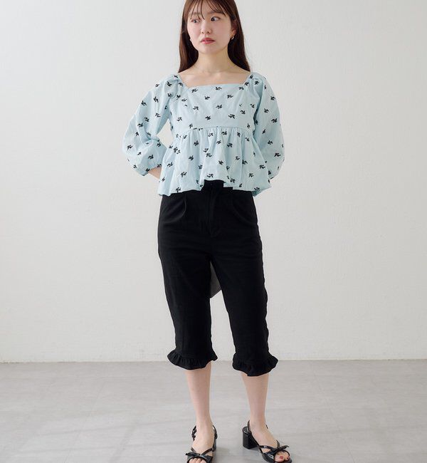  「【花柄&無地】フラワーバルーンブラウス」|シャツ・ブラウス|