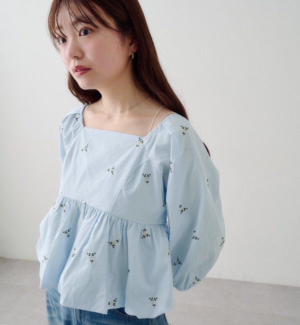  「【花柄&無地】フラワーバルーンブラウス」|シャツ・ブラウス|