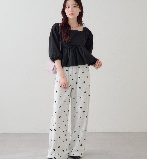  「【花柄&無地】フラワーバルーンブラウス」|シャツ・ブラウス|