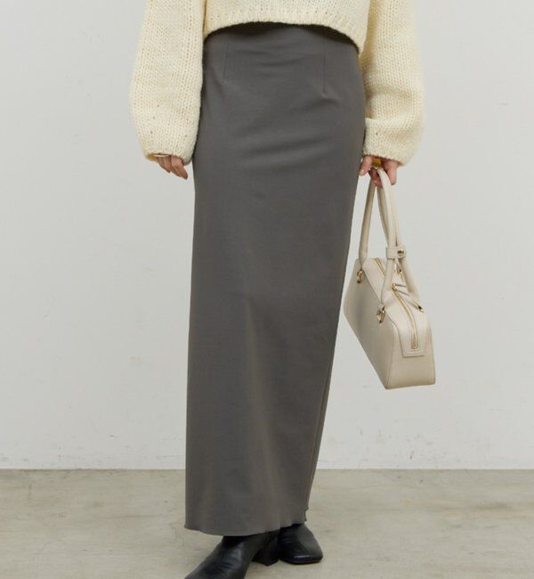  「【新色登場！】【3サイズ展開】ストレッチマキシタイトスカート2」|スカート|チャコールグレー