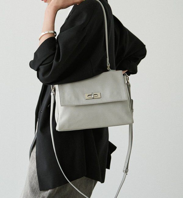  「《@__serako.r__企画》ソフトレザーフラップミニトートバッグ」|トートバッグ|ライトグレー