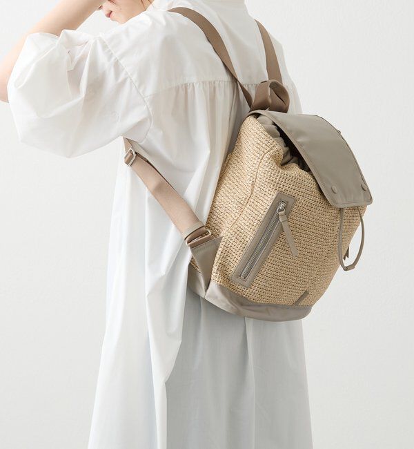  「ナイロンラフィア&times;クラウズナイロンコンビリュックサック」|リュック|