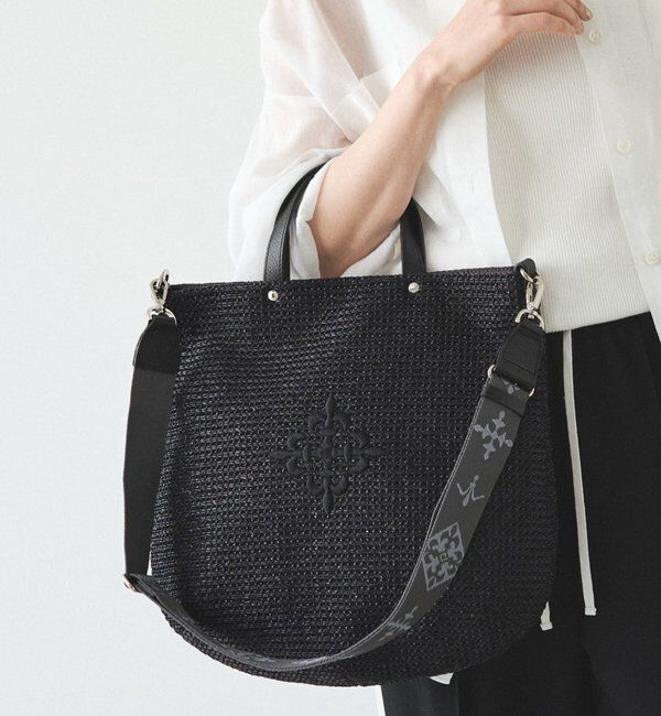  「《WEB限定》スリム2WAYトートバッグ <ナイロンラフィア>」|トートバッグ|ブラック