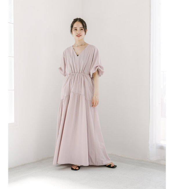  「【3サイズ展開】ドロストギャザーワンピース」|ワンピース|