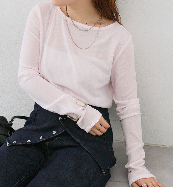  「newシアーロングTシャツ」|Tシャツ・カットソー|ピンクその他2